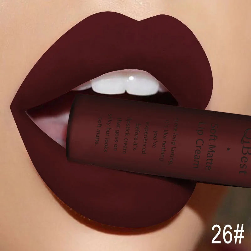 Kit lucidalabbra impermeabile, nudo lipkit pigmento rosso scuro nero