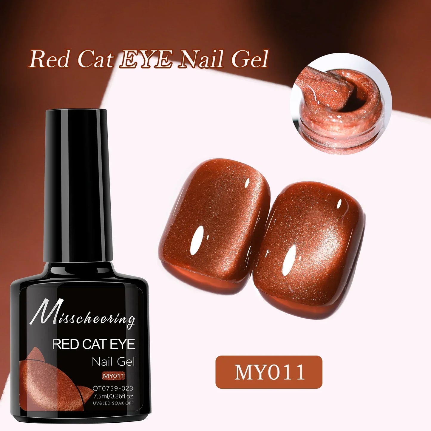 Smalto per unghie gel magnetico occhio di gatto rubino rosso da 7,5 ml