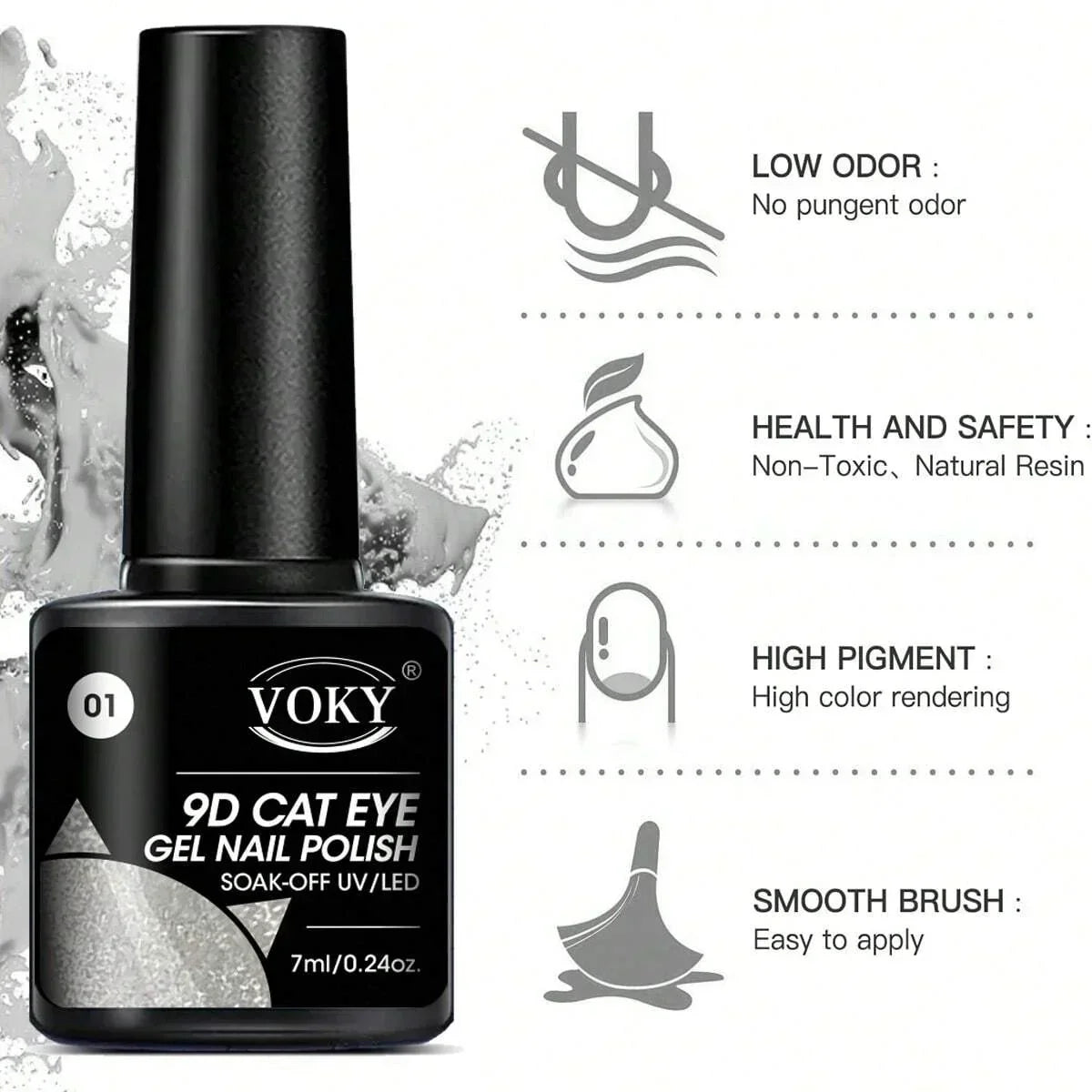 Set di smalti gel magnetici per unghie Cat Eye, 6pc Glitter Cat