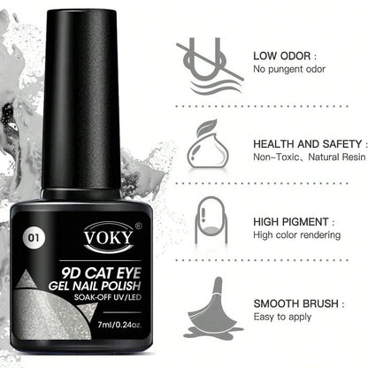 Set di smalti gel magnetici per unghie Cat Eye, 6pc Glitter Cat