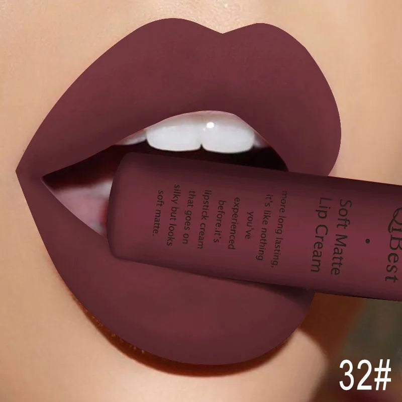 Rossetto liquido impermeabile opaco colore marrone 32 rossetto lunga durata nudo