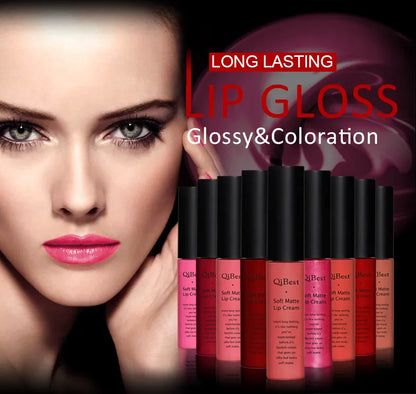 Rossetto liquido impermeabile opaco lunga durata in 34 colori con effetto nutriente e idratante