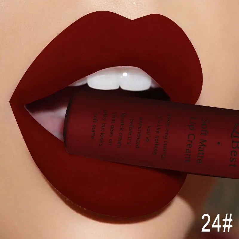 Kit lucidalabbra impermeabile, nudo lipkit pigmento rosso scuro nero 