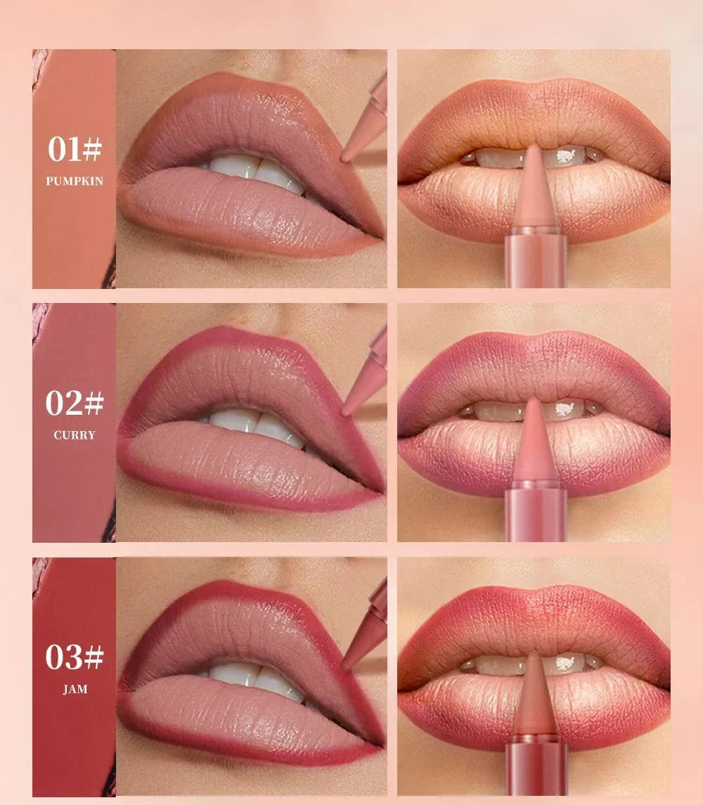 Matita per labbra marrone nudo opaco rossetto velluto impermeabile QiBest.