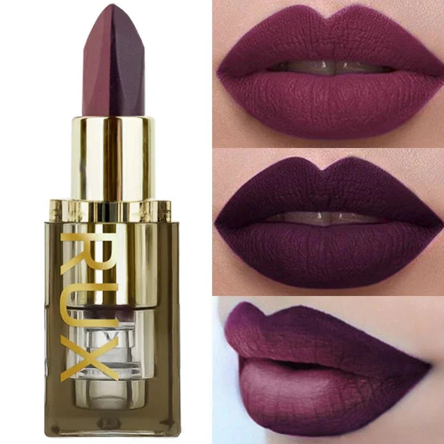 rossetto bicolore vellutato impermeabile nudo viola marrone trucco labbra professionale lunga durata