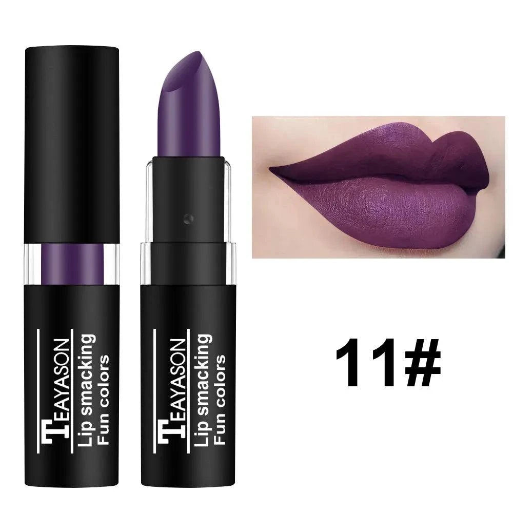 Rossetto nudo opaco viola scuro lunga durata impermeabile belle labbra pigmento intenso