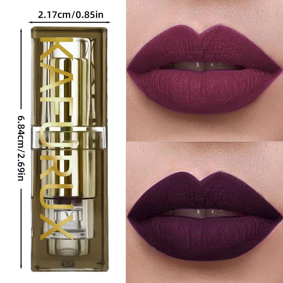 rossetto bicolore velluto impermeabile viola marrone trucco labbra effetto opaco professionale lunga durata