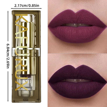 rossetto bicolore velluto impermeabile viola marrone trucco labbra effetto opaco professionale lunga durata