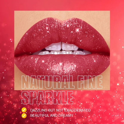 Rossetto in velluto glitter rosa perlescente metallizzato opaco lunga durata impermeabile