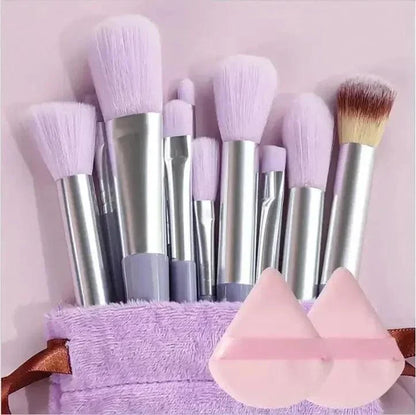 Set di pennelli per trucco morbido in nylon con manico in plastica, 13-16 pezzi professionali per fondotinta e ombretto