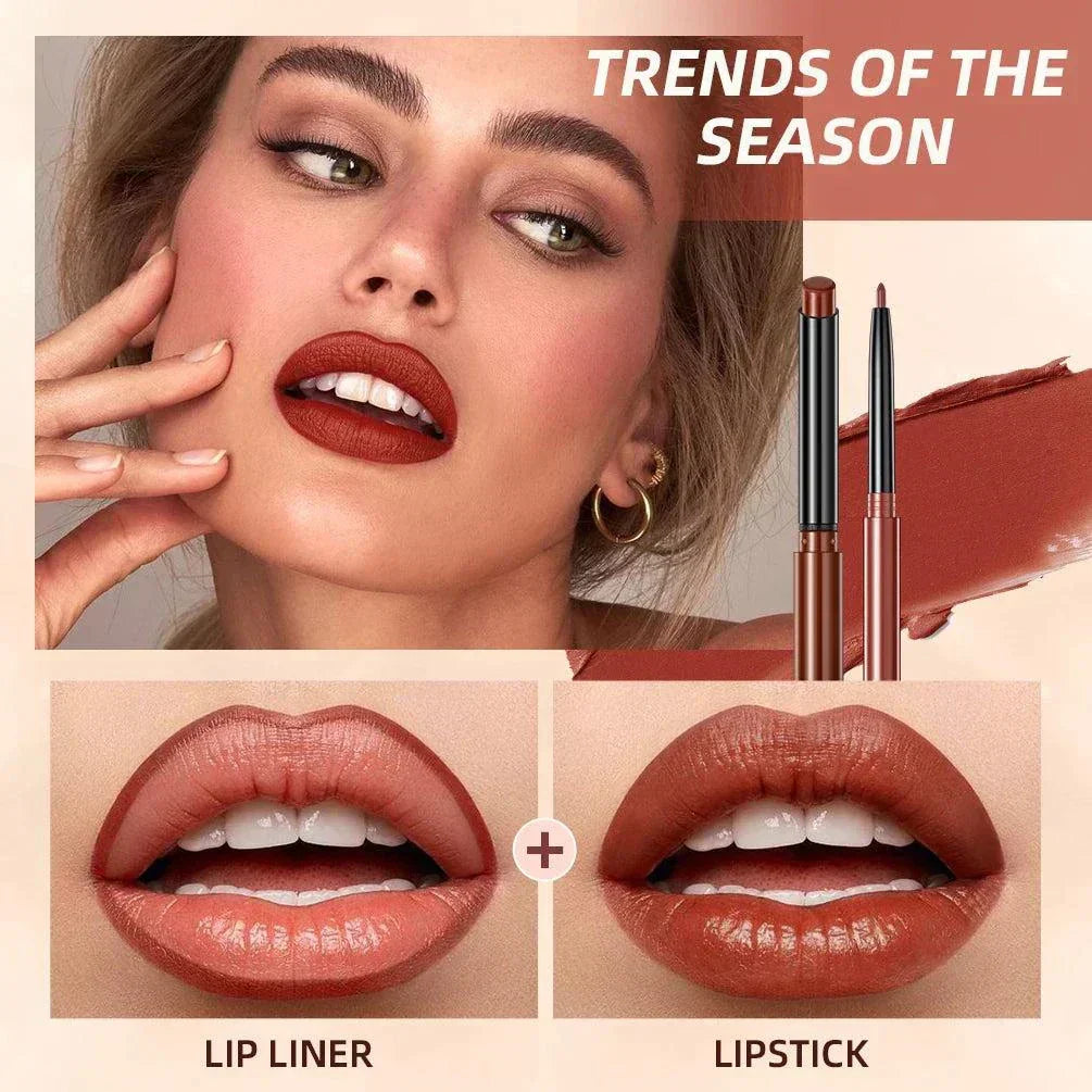 Penna per rossetto nude opaco con matita labbra lunga durata e impermeabile per trucco labbra sexy rosso