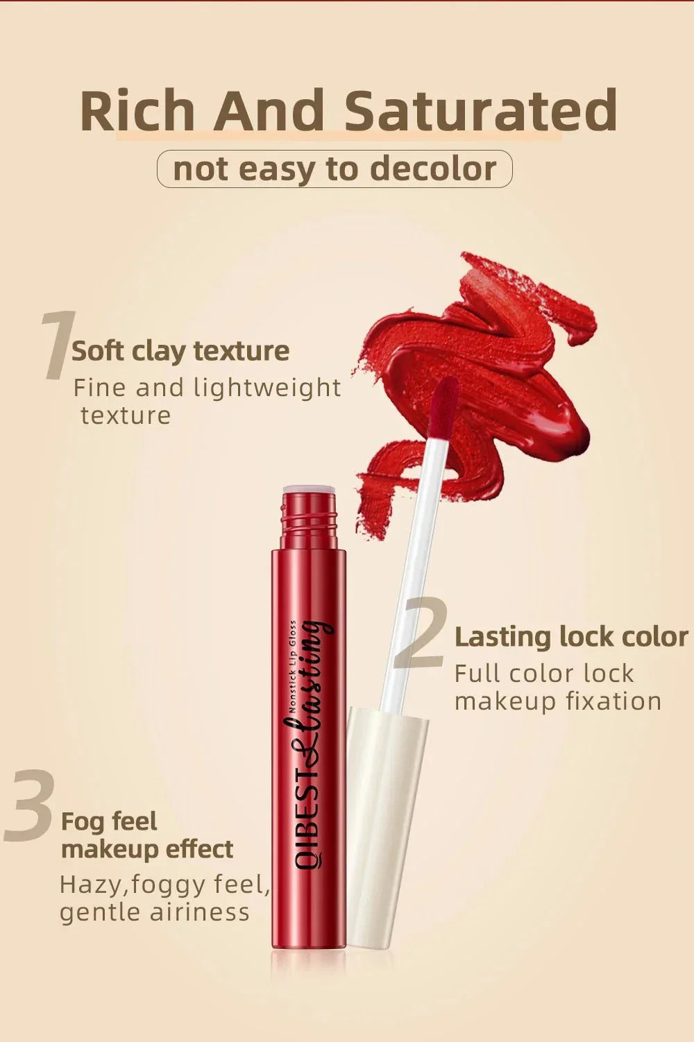rossetto liquido opaco rosso lunga durata impermeabile effetto velluto trucco labbra pigmento intenso