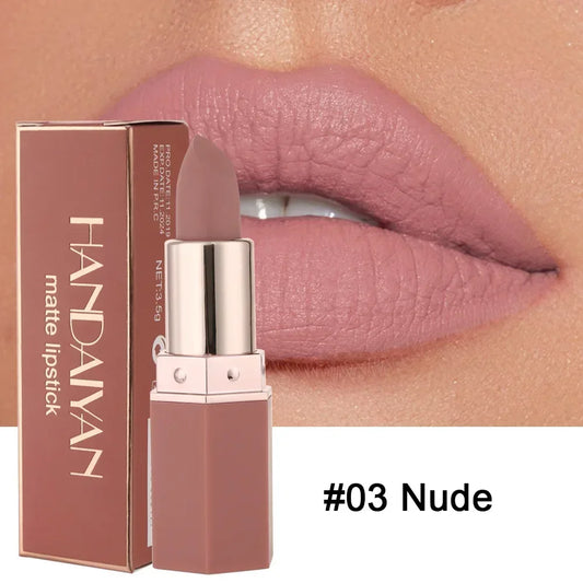 Rossetto opaco nudo Impermeabile a lunga durata Tazza antiaderente Stick per labbra Non sbiadisce Rossetti sexy