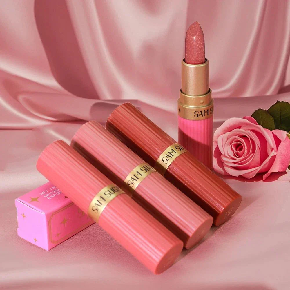 Rossetto in velluto glitter rosa metallizzato opaco impermeabile idratante lunga durata