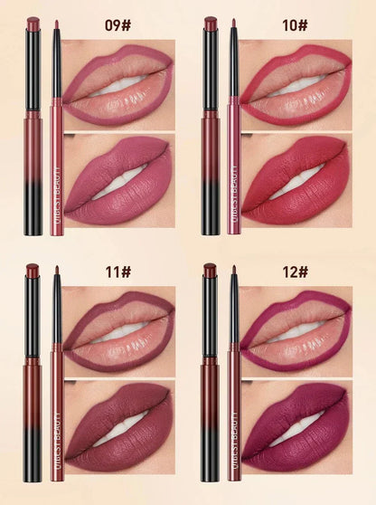 Set penna per rossetto opaco nudo a lunga durata con matita labbra impermeabile in quattro tonalità rosso sexy