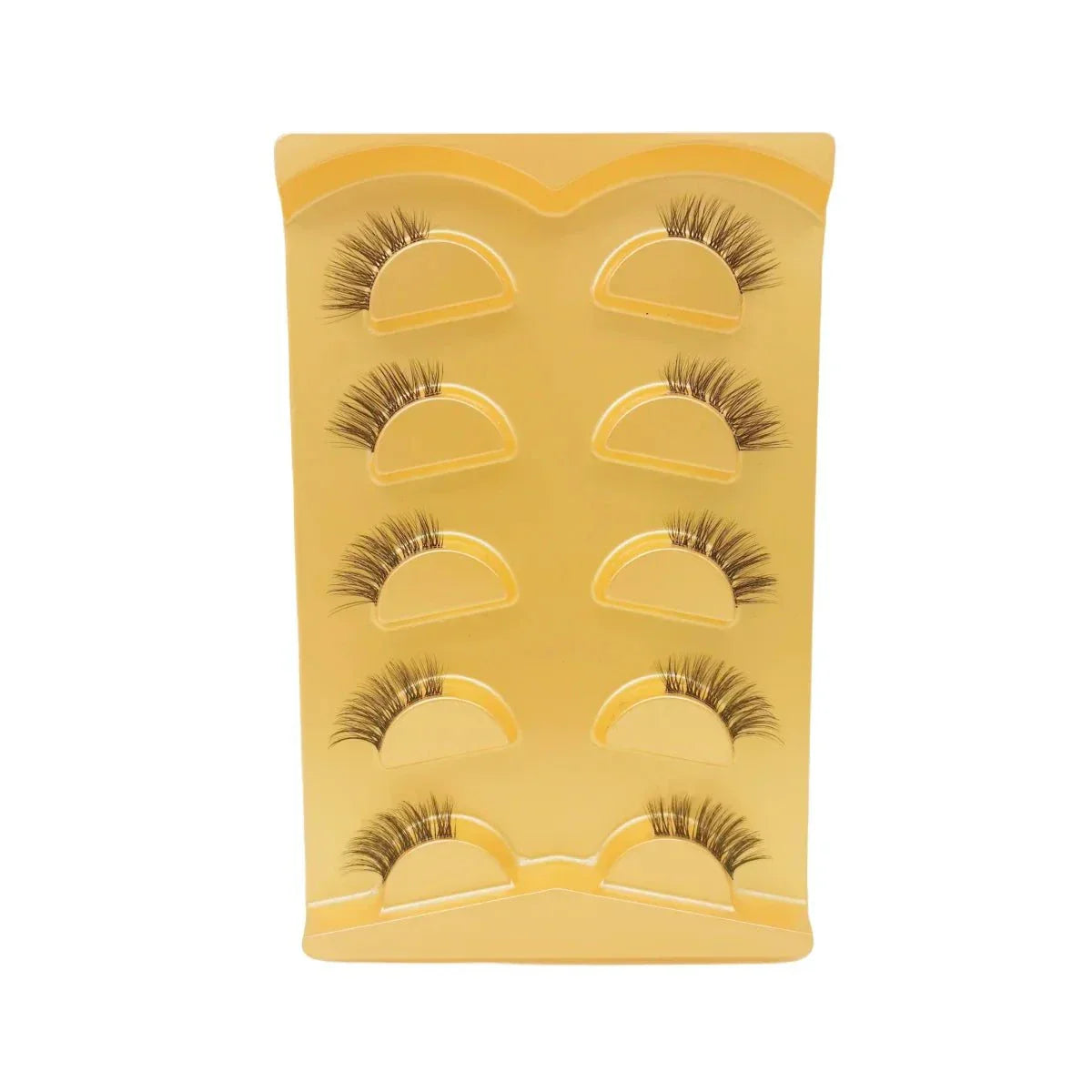 Mezze ciglia naturali corte con fascia trasparente in capelli sintetici fatte a mano per un look sottile e autentico