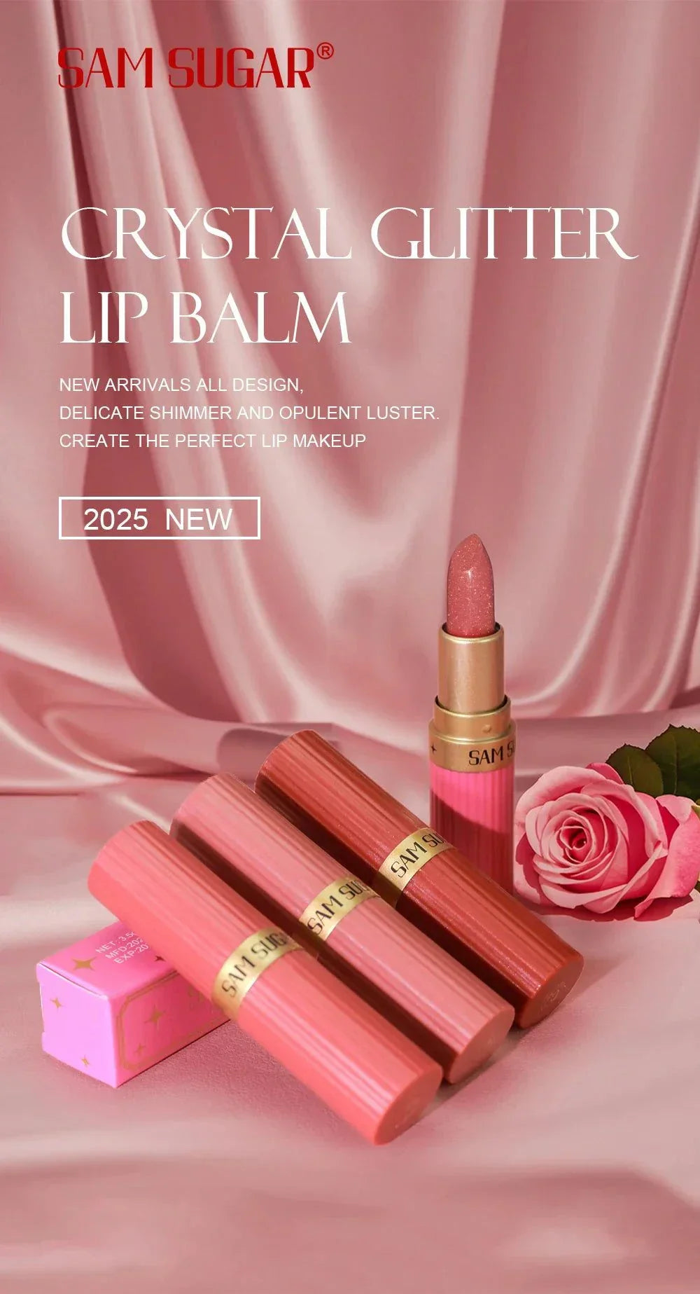 Velvet pink glittery waterproof matte lipstick Rossetto in velluto by CHOOSE RASME