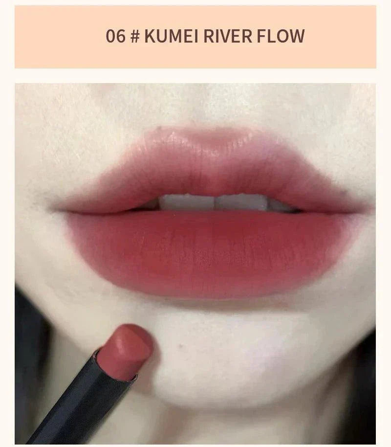 rossetto opaco impermeabile effetto matte colore naturale tubo sottile resistente al sudore e sbiadimento