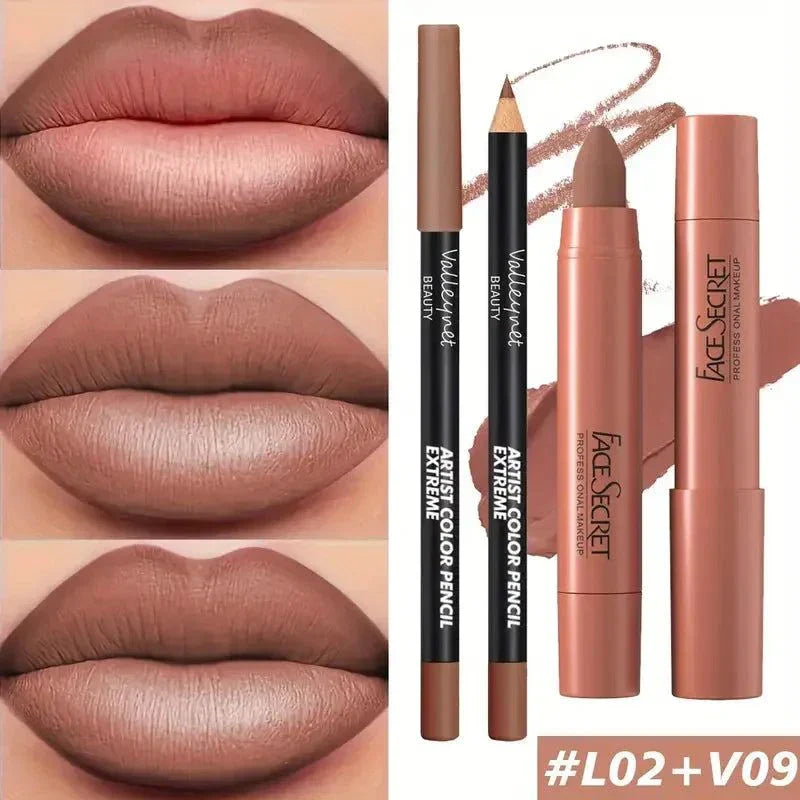 set di rossetti in velluto opaco FACESECRET, formula non appiccicosa e impermeabile, lunga durata