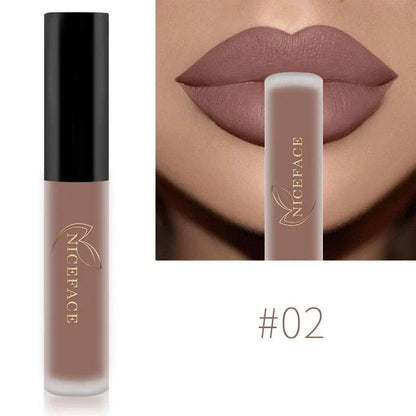 rossetto liquido nudo colore marrone opaco lunga durata impermeabile per labbra