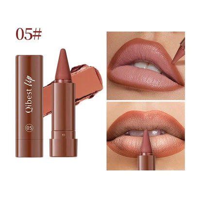 Matita per labbra QiBest marrone opaco impermeabile contouring tinta lipliner