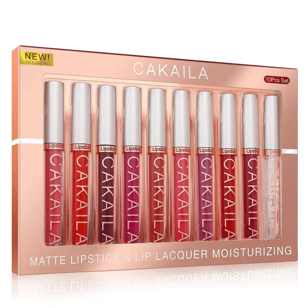 Set rossetti velluto opachi nude CAKAILA 10 pezzi lunga durata impermeabili