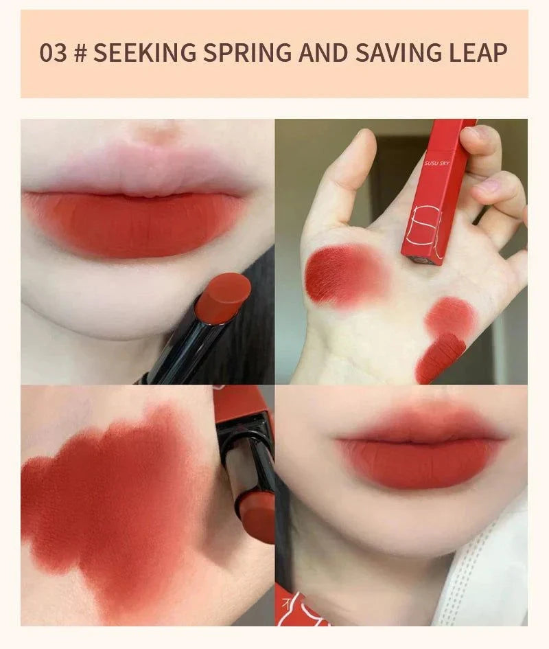 rossetto opaco impermeabile tono rosso aranciato effetto mat resistente al sudore facile da applicare