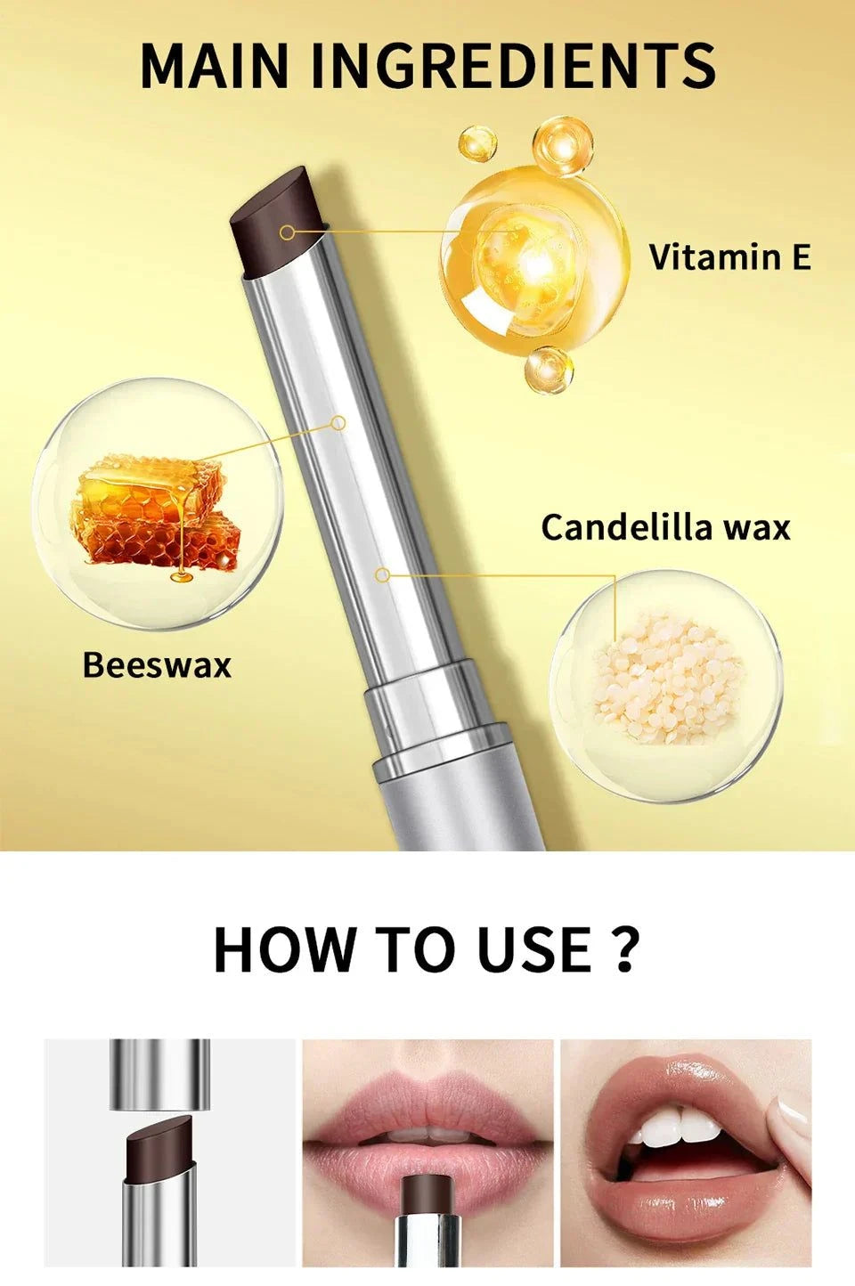 Rossetto idratante al miele nero a lunga durata Trucco labbra .