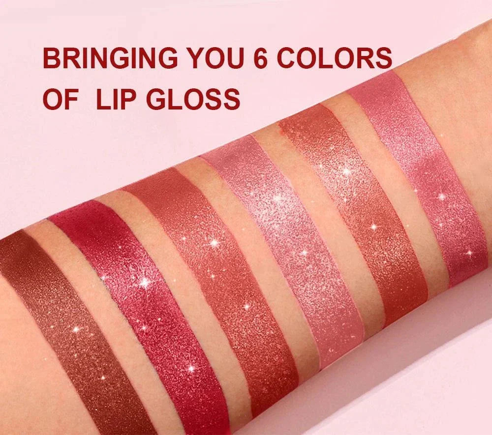 Rossetto in velluto glitter rosa metallizzato impermeabile opaco idratante lunga durata
