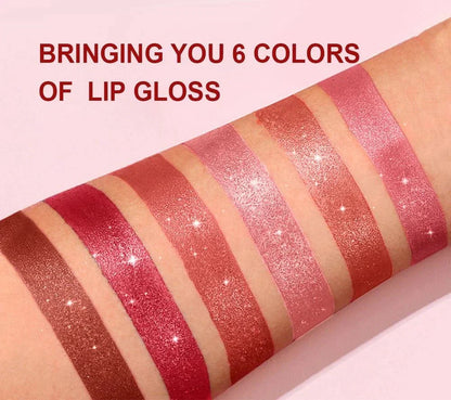 Rossetto in velluto glitter rosa metallizzato impermeabile opaco idratante lunga durata