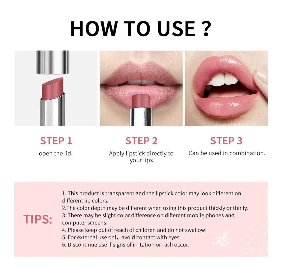 Rossetto idratante al miele nero a lunga durata Trucco labbra .