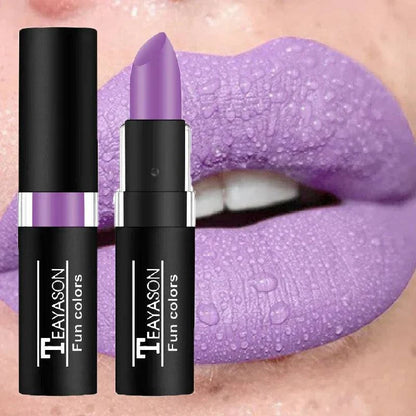 rossetto opaco nero viola lunga durata impermeabile trucco labbra donna