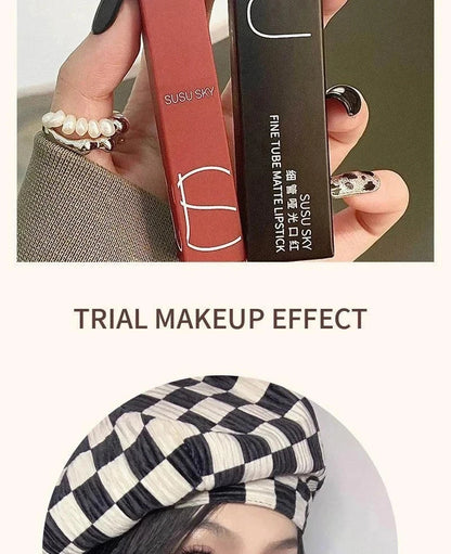 rossetto opaco impermeabile a tubo sottile resistente al sudore e al trucco