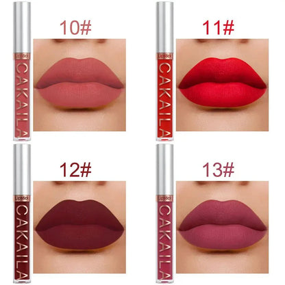 Set di rossetti liquidi opachi CAKAILA 10 pz/set in tonalità nude, lunga durata e impermeabili