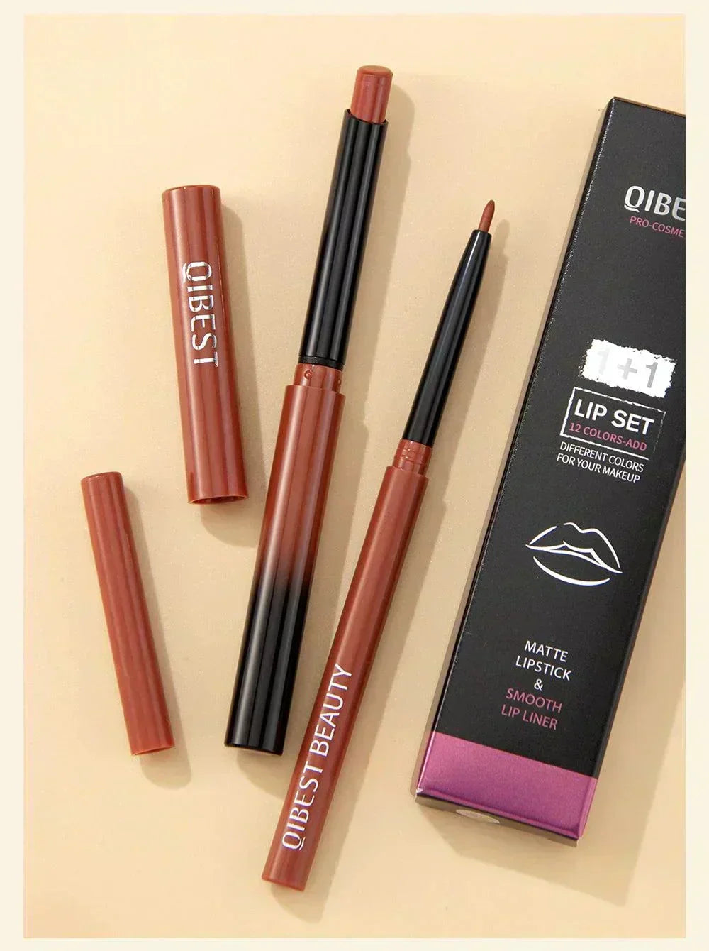 penna per rossetto opaco nudo e matita contorno labbra lunga durata impermeabile rosso sexy