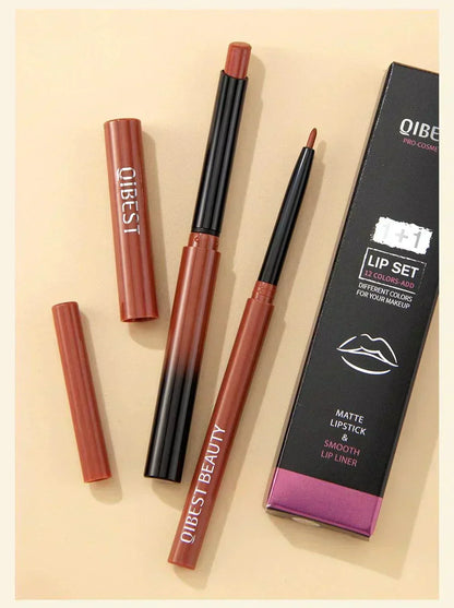 penna per rossetto opaco nudo e matita contorno labbra lunga durata impermeabile rosso sexy