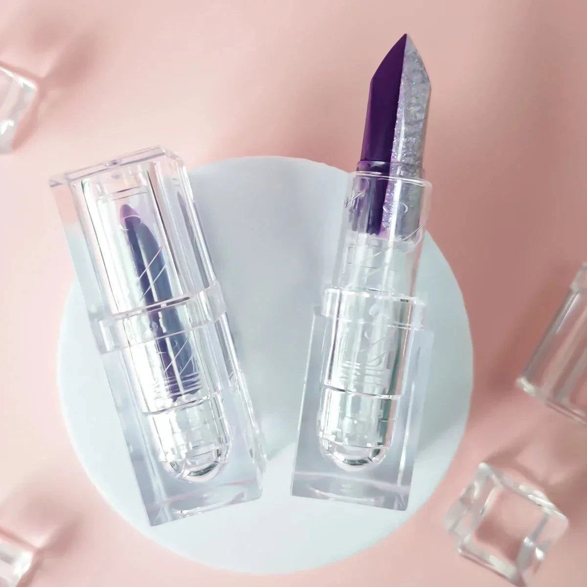 Rossetto viola Scolorimento della temperatura Rossetto idratante rosa 