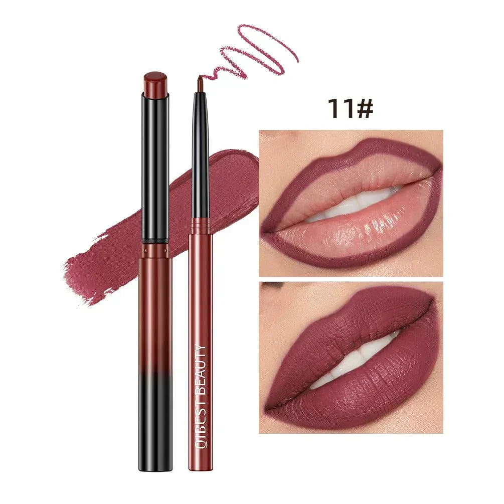 Penna per rossetto nudo opaco a lunga durata e matita labbra impermeabile rosso sexy