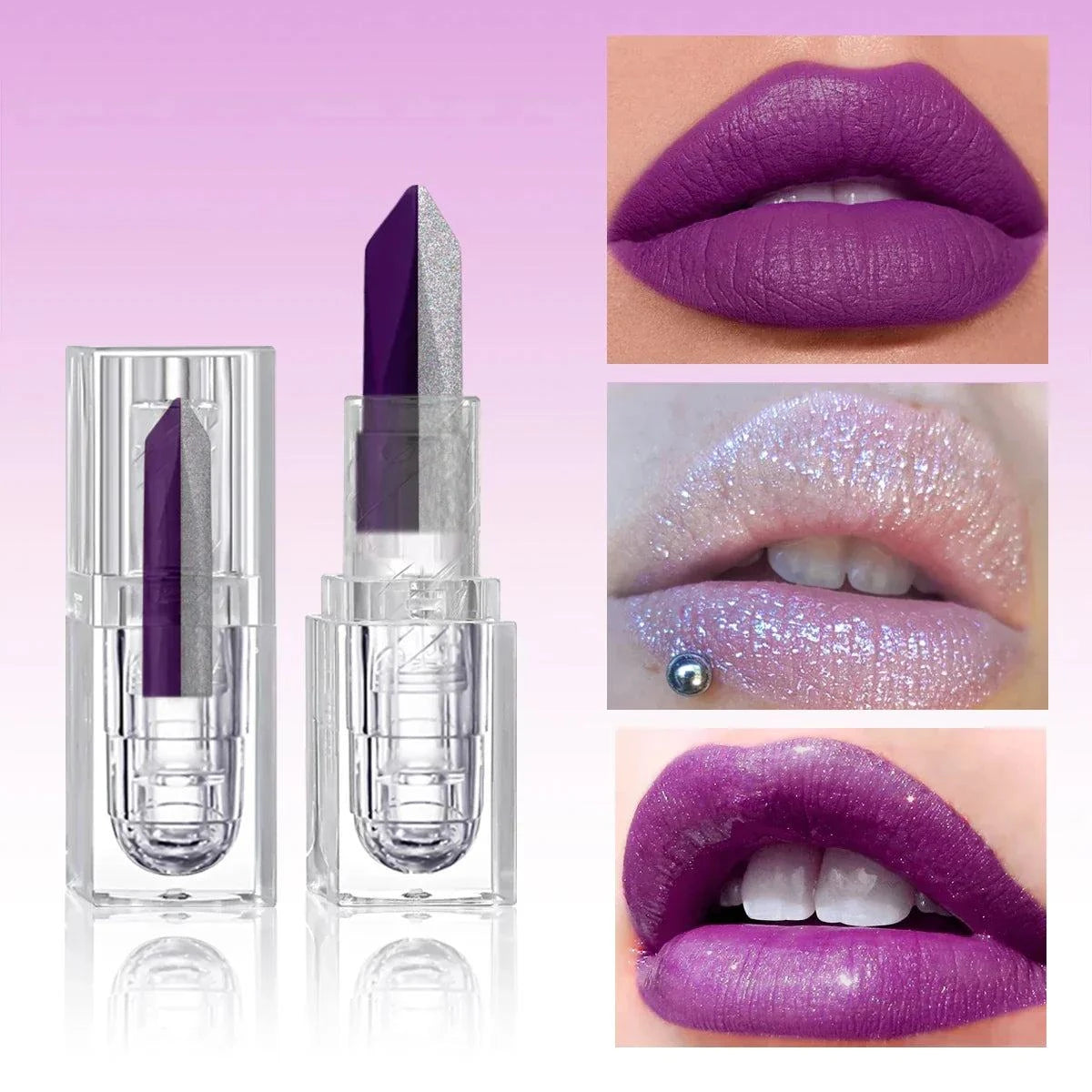 Rossetto viola Scolorimento della temperatura Rossetto idratante rosa 