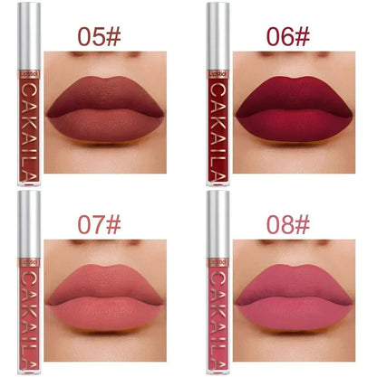 CAKAILA 10 pz/set rossetti liquidi opachi impermeabili colori nude durata lunga