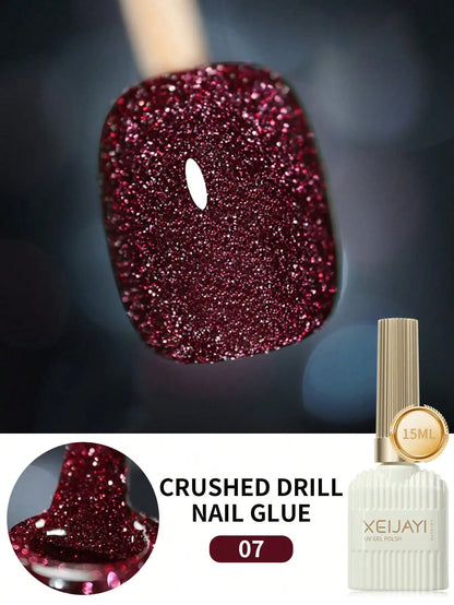 Smalto per unghie gel riflettente con diamanti da discoteca da 15 ml