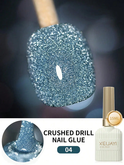 Smalto per unghie gel riflettente con diamanti da discoteca da 15 ml