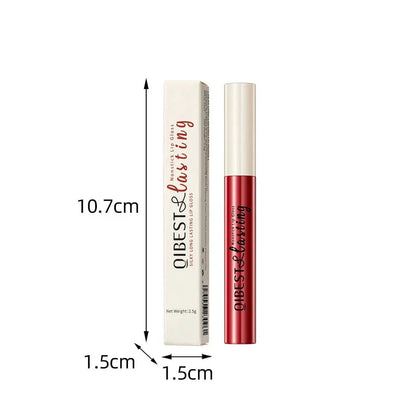 Rossetto liquido opaco rosso impermeabile lunga durata Qibest con confezione bianca elegante