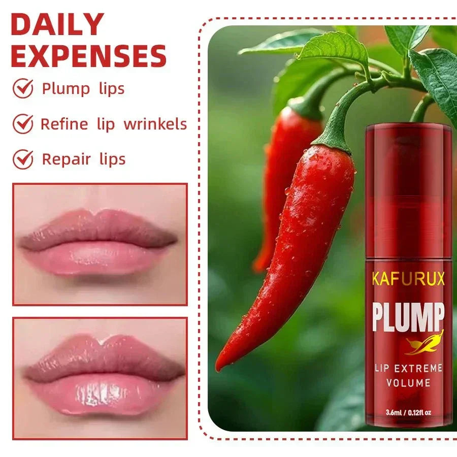 Bottiglia di olio per labbra idratante KAFURUX da 3.6ml con effetto volumizzante e lucido duraturo