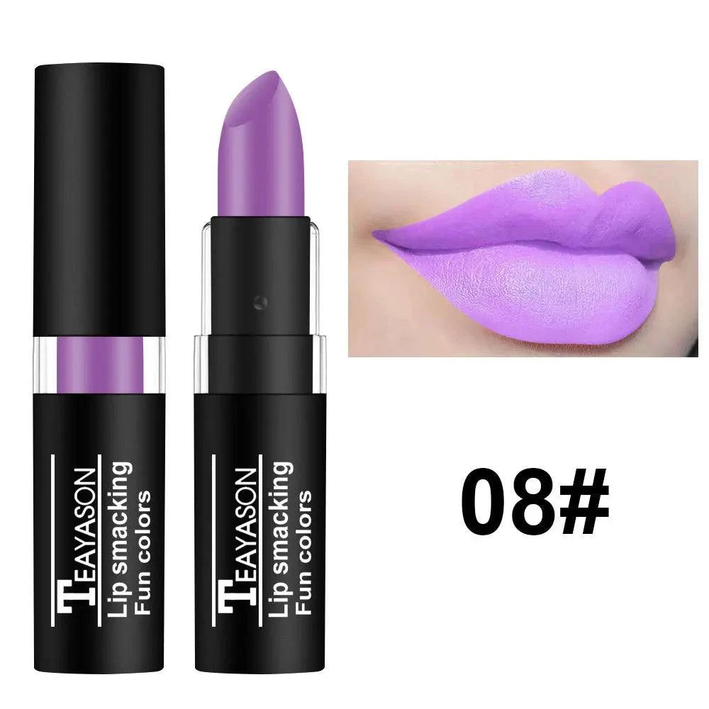 Rossetto nudo opaco viola a lunga durata impermeabile con pigmento intenso