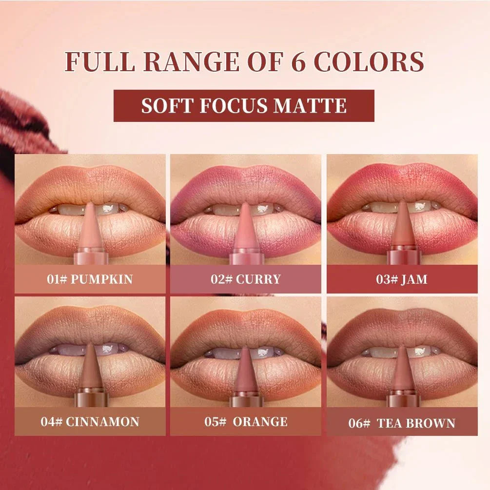 Matita per labbra opaca marrone nude impermeabile contouring velluto QiBest