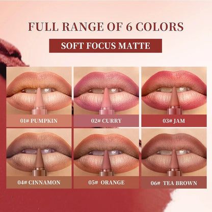 Matita per labbra opaca marrone nude impermeabile contouring velluto QiBest