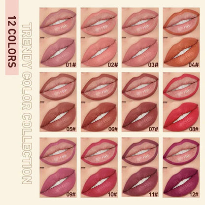 penna per rossetto opaco a lunga durata in 12 colori moda per trucco labbra impermeabile
