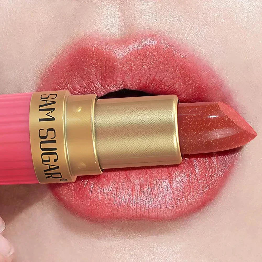 Rossetto in velluto glitter rosa perlescente opaco impermeabile a lunga durata