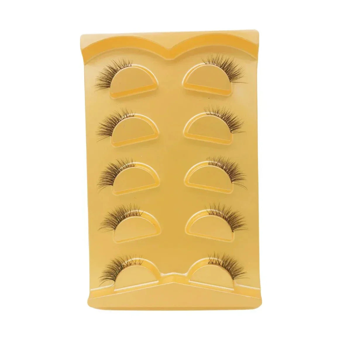 Mezze ciglia naturali fatte a mano con fascia trasparente per look sottile ed effetto pieno